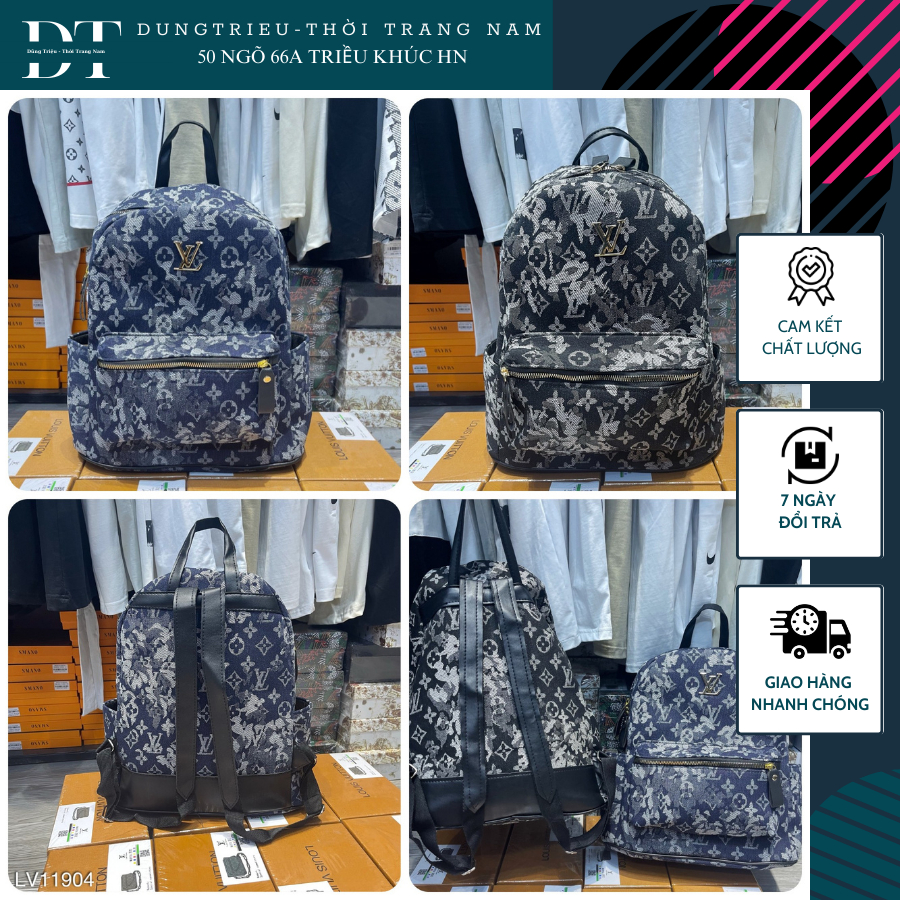 Balo Eo Vì Full Logo Xanh Siêu Rẻ - Balo Thời Trang L.V Mẫu Mới Nhất 2023