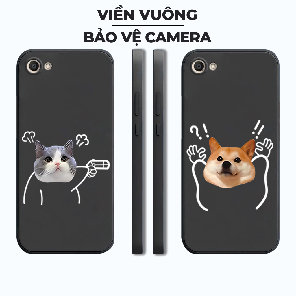 Ốp lưng Vivo Y53, Y55, Y71, Y81, Y83 silicon mềm bảo vệ camera hình cặp đôi dễ thương, mèo chó hoạt hình