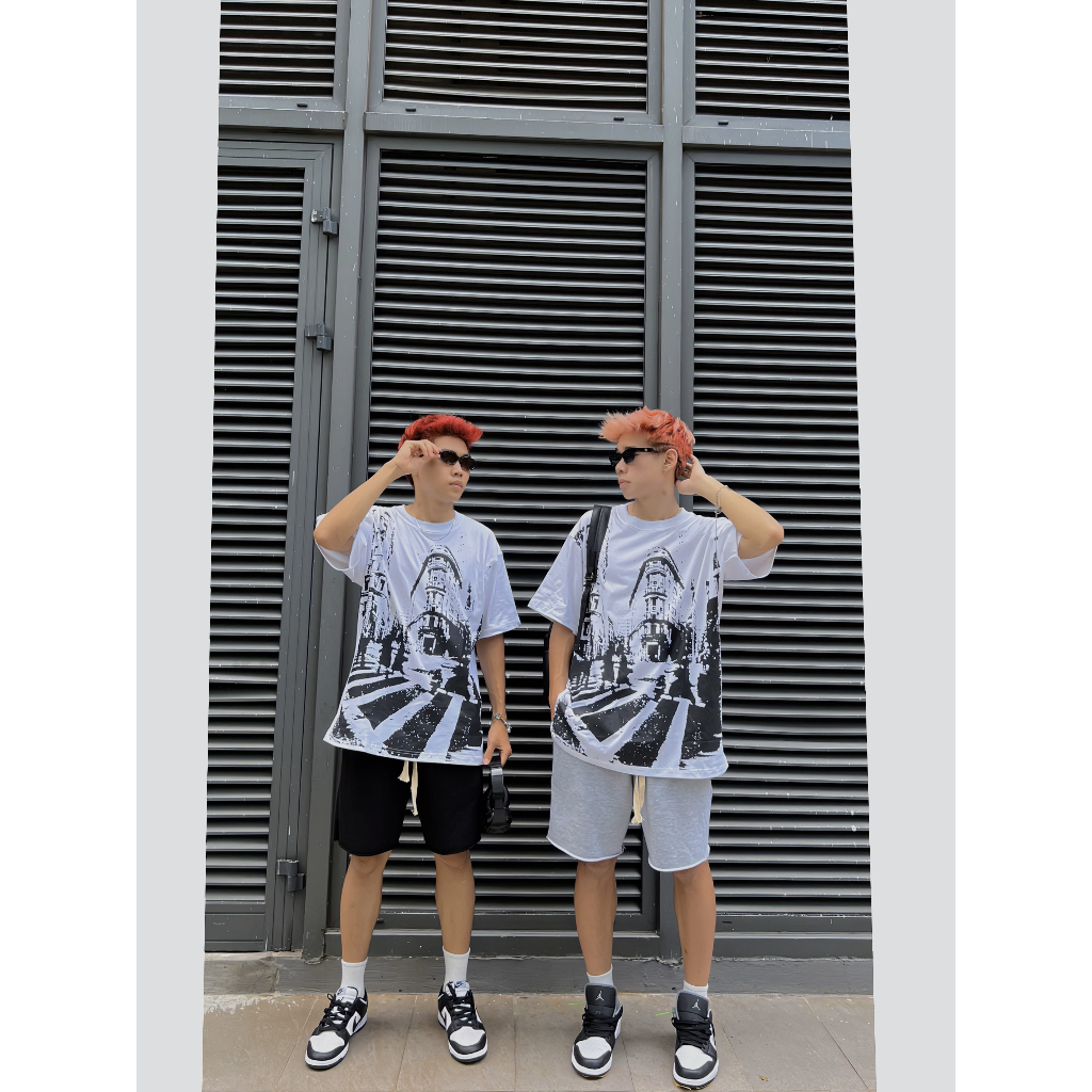 Áo thun nam The Xide áo phông nam nữ unisex in lụa hình thành phố form rộng chất cotton 2 chiều định lượng 250gr co giãn