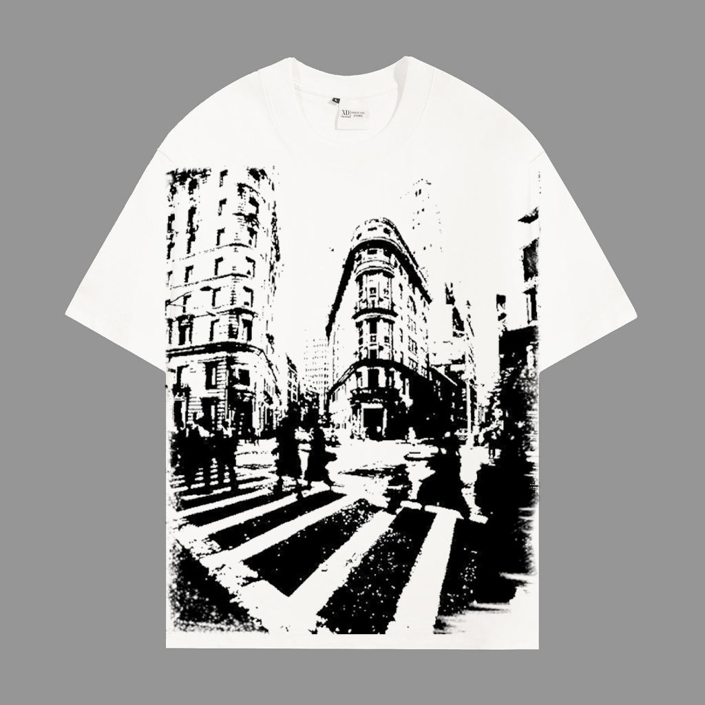 Áo thun nam The Xide áo phông nam nữ unisex in lụa hình thành phố form rộng chất cotton 2 chiều định lượng 250gr co giãn