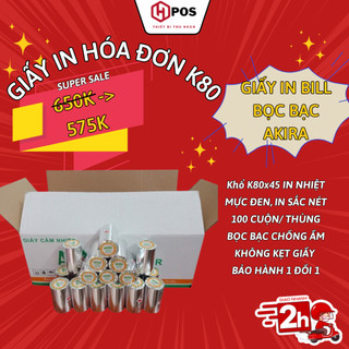 Thùng Giấy in hoá đơn Akira xịn khổ 80x45mm