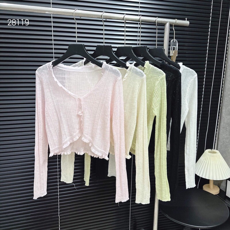 KH28119-Cadigan đũa c.tim viển bèo vạt trc ngắn 5