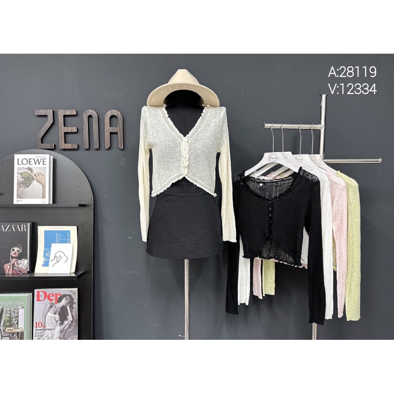 KH28119-Cadigan đũa c.tim viển bèo vạt trc ngắn 5