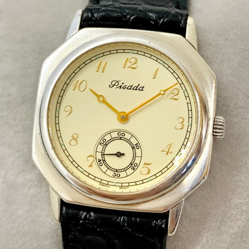 Đồng hồ bạc đúc nam/nữ PISADA Thuỵ sỹ, kim rốn vintage siêu đẹp