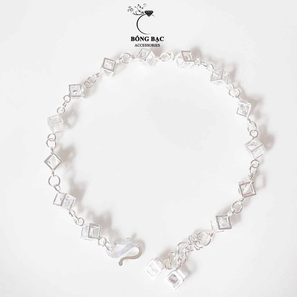 Lắc tay nữ BỐNG BẠC hình lập phương đá CZ LT0.15