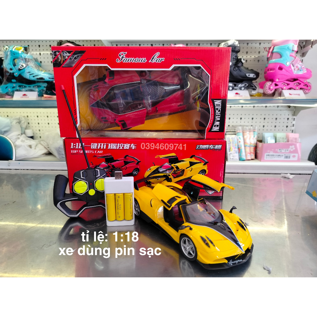 Xe Điều Khiển Mở Cửa Được, ô Tô Điều Khiển, Xe Điều Khiển 4 Chiều Từ Xa, Pin Sạc, có đèn
