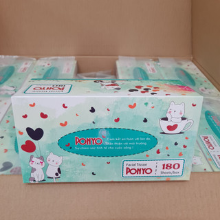 COMBO (8 HỘP) KHĂN GIẤY LỤA RÚT PONYO 180 TỜ
