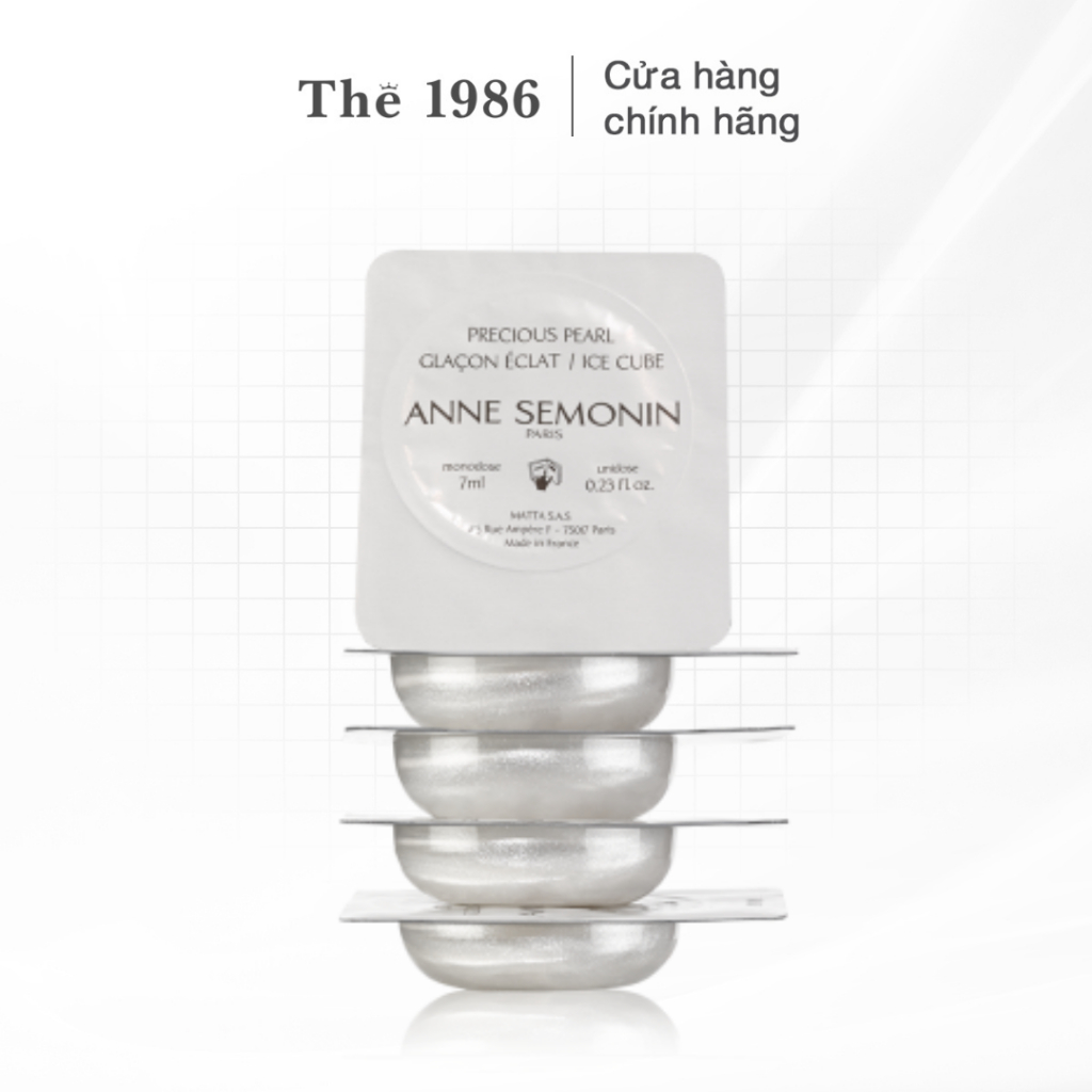 Hộp 6 Viên Serum băng dưỡng ẩm, sáng da, thu nhỏ lỗ chân lông Precious pearl ice cube - Anne Semonin