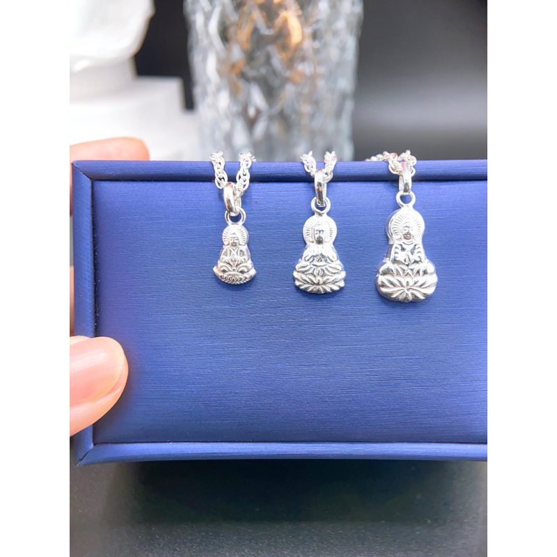 Dây chuyền kèm mặt Phật quan âm cho em bé - Bạc ta nguyên chất