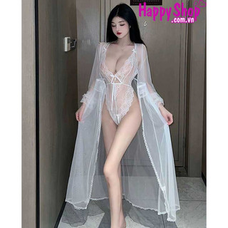 Bodysuit ren kèm áo choàng xuyên thấu sexy TK4104