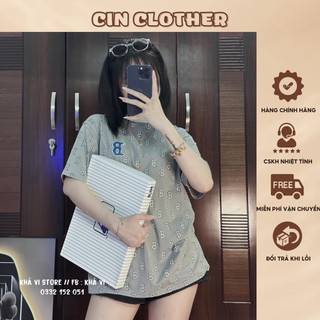 Áo Phông Chữ B In Tràn Cổ Bo To Chất Cotton Quảng Châu Mềm Mịn Siêu Mát