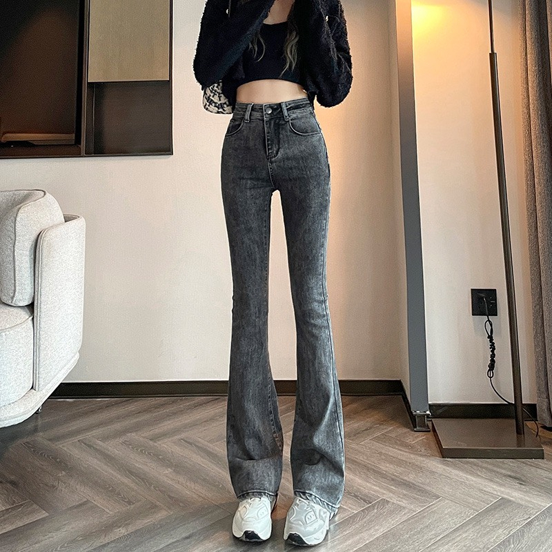 Quần Bò Jean Nữ Ống Loe Đứng Co Giãn CANA Jeans Cạp Cao Phong Cách Style MS15