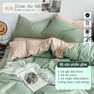 Bộ chăn ga gối 4 món Cotton Tici màu Xanh Bơ AL01-2-4 mềm mại đẹp nhiều sự lựa chọn, đầy đủ kích thước vuaremcuagiasi