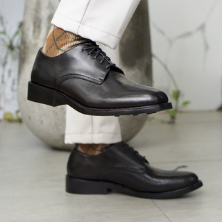 Giày nam công sở da bò derby đen full black