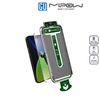 Bộ kính cường lực + Tool hỗ trợ dán cường lực MIPOW Ultra HD KingBull Premium Silk for iPhone 14/13 Series tặng dán lưng