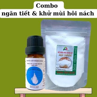 Khử mùi hôi - Ngăn tiết mồ hôi  Cùng ComBo Bột phèn chua chưng cất + Nước cất phèn chua