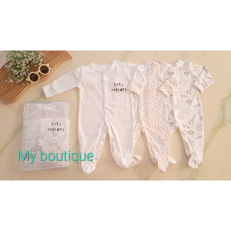 Combo 3 bộ liền tất cho bé trai và gái