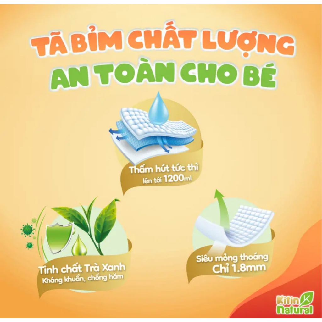 Bỉm Quần/ Dán Kitin Natural S50/DM44/M44/L40/XL38/XXL36/XXXL34
