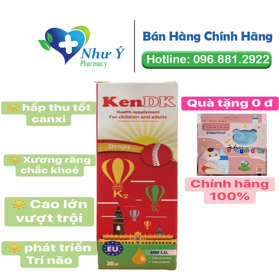 KEN DK Bổ sung vitamin d3 và k2 cho bé hỗ trợ hấp thụ canxi, phát triển xương,răng ở trẻ và người lớn
