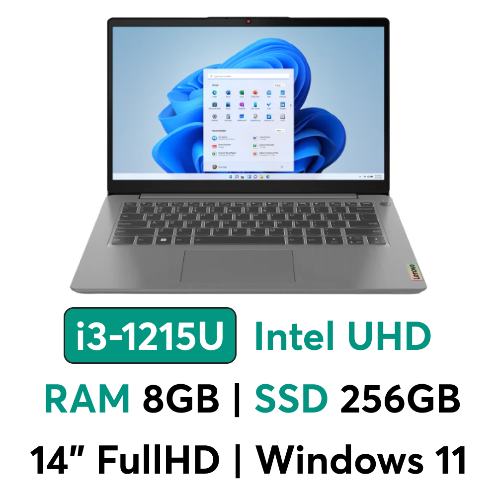 Laptop Lenovo IdeaPad 3 14IAU7-82RJ009MVN (i3-1215U/8GB/256GB/Intel UHD Graphics/14" FHD/Windows 11) - Chính hãng