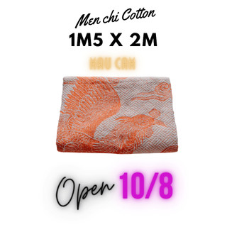 Mền chỉ cotton con công màu cam 1m5 x 2m , 700g - 800g