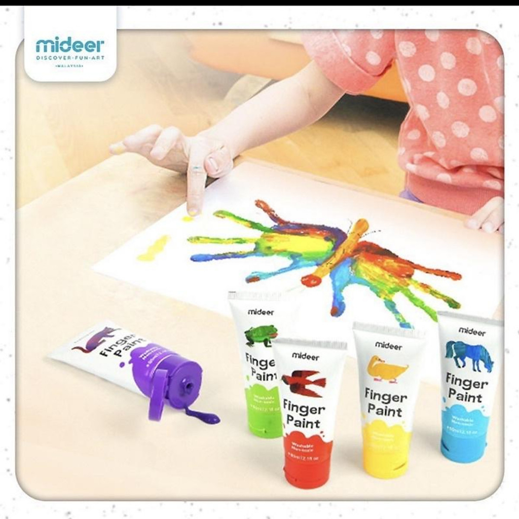 Bộ 8 màu vẽ bàn tay Mideer - Finger Paint kèm hướng dẫn cho bé yêu sáng tạo an toàn cho bé | Đồ chơi giáo dục Bảo An