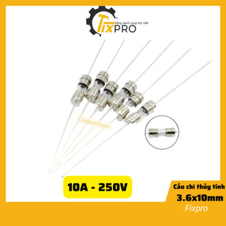 Cầu chì thủy tinh chân cắm 10a 250v 3.6x10mm chất lượng tốt