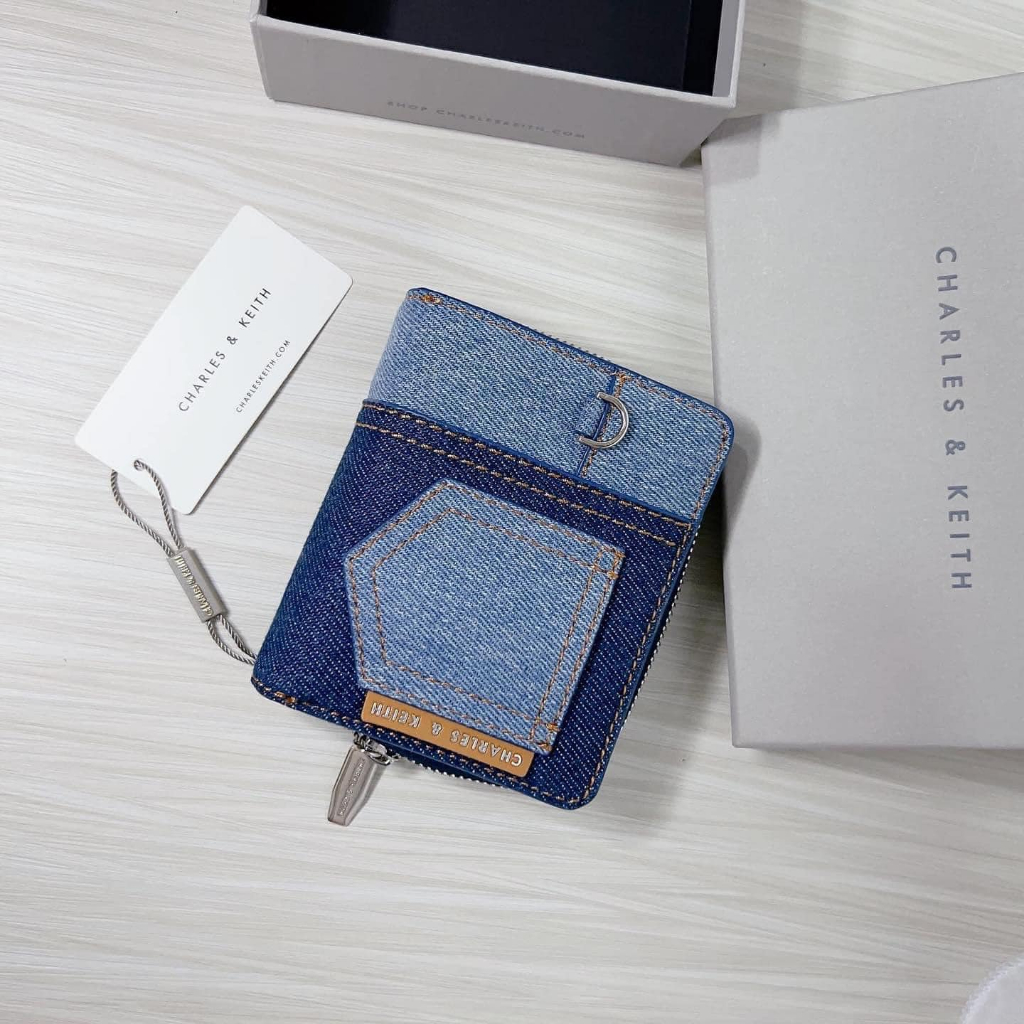Ví denim viền tương phản CNKeith  chính hãng
