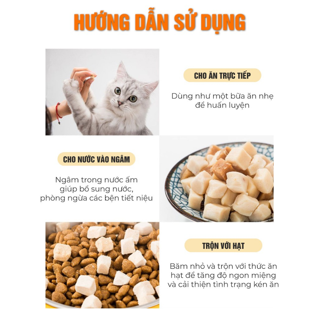 Gà Viên Sấy Khô Ăn Vặt Dành Cho Chó Mèo - 100G