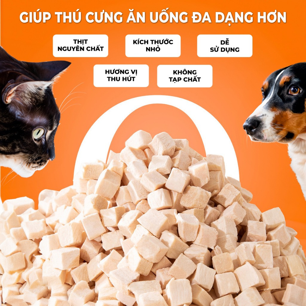 Gà Viên Sấy Khô Ăn Vặt Dành Cho Chó Mèo - 100G