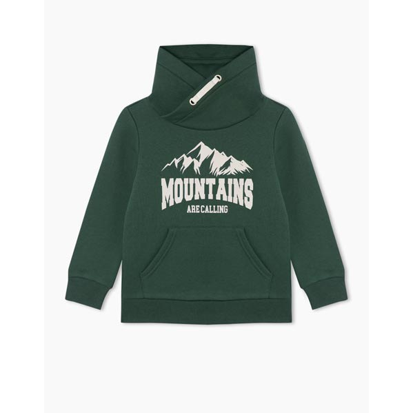 Áo nỉ thu đông bé trai hoodie cao cổ chéo