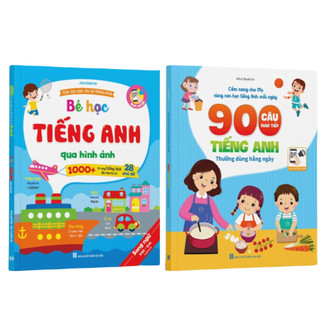 Sách - 900 câu giao tiếp tiếng anh thường dùng và bé học tiếng anh qua hình ảnh