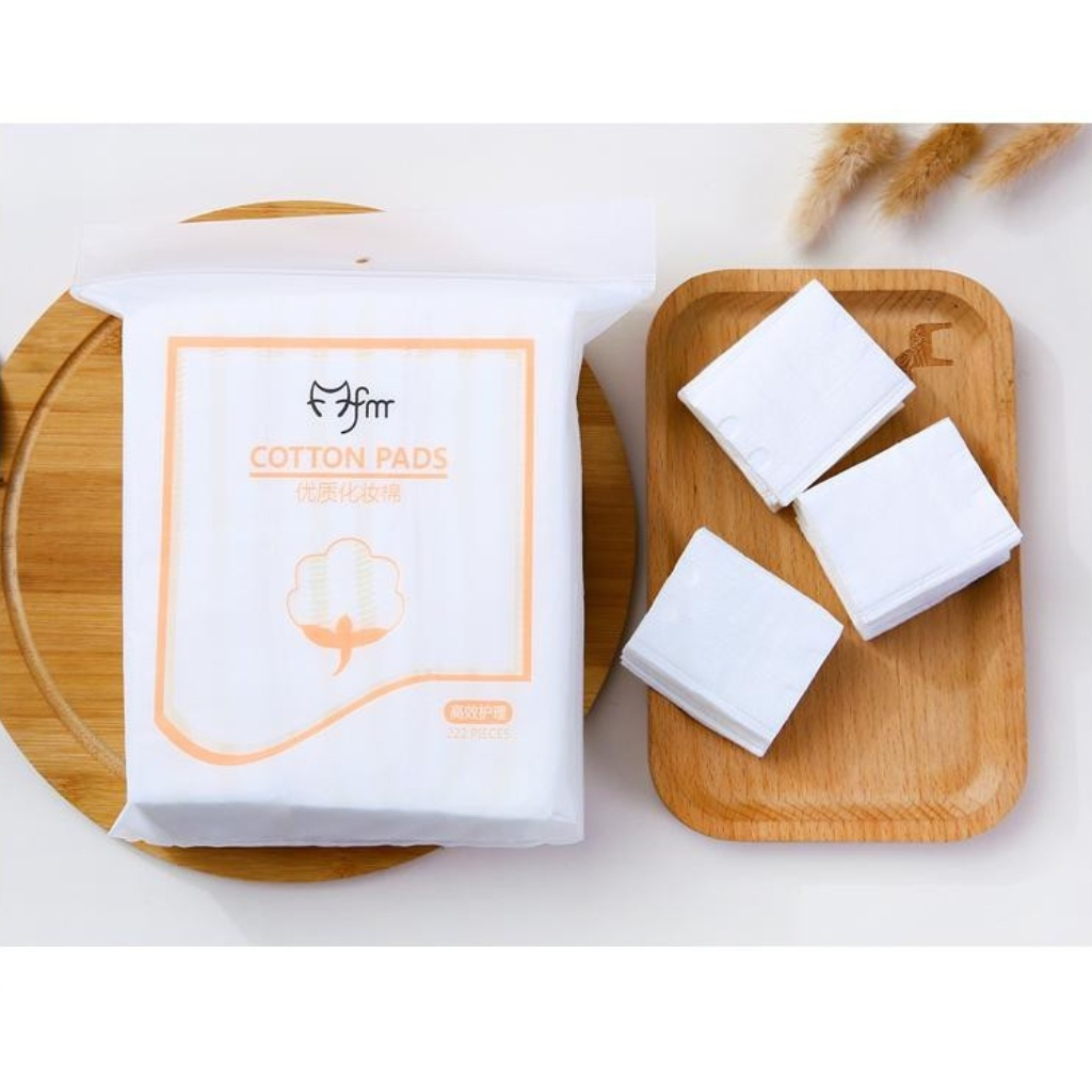 Bông tẩy trang 3 lớp Cotton Pads Túi 222 miếng bông dày mêm mịn