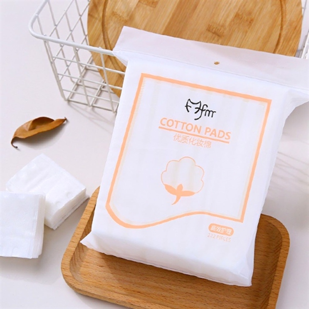 Bông tẩy trang 3 lớp Cotton Pads Túi 222 miếng bông dày mêm mịn
