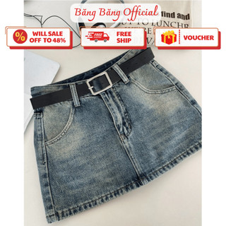 Chân váy jean dáng ngắn y2k tôn dáng ,có lót quần trong vải jeans cao cấp quần giả váy