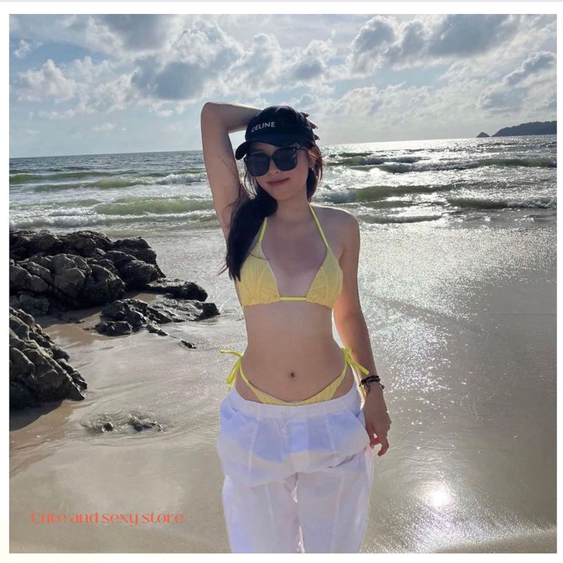 (M722-LiLyBikini) BIKINI HAI MẢNH GÂN SỌC BASIC NHIỀU MÀU CÓ MÚT BUỘC DÂY SEXY