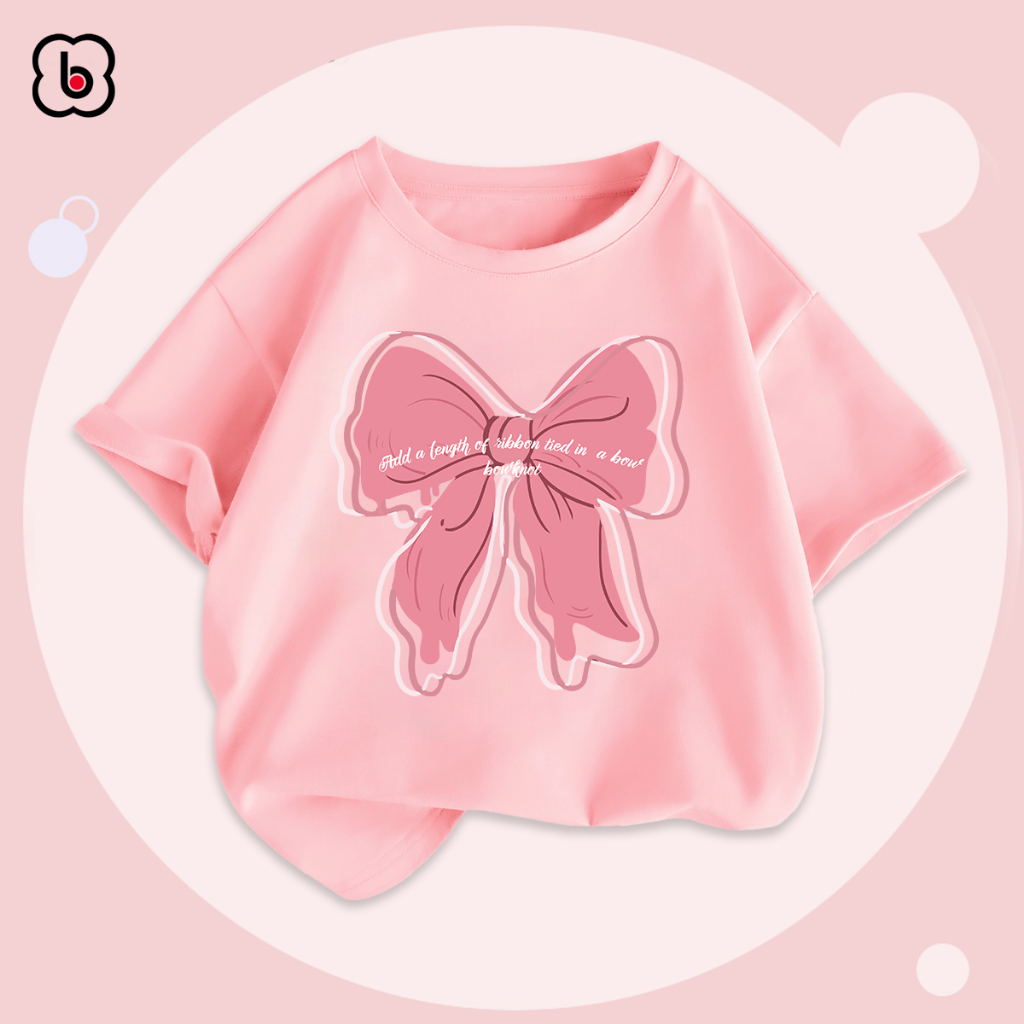 Áo thun bé gái BabyloveGO mẫu mới 2023 áo ngắn tay chất cotton mềm mịn thoáng mát in hình cute dễ thương cho bé