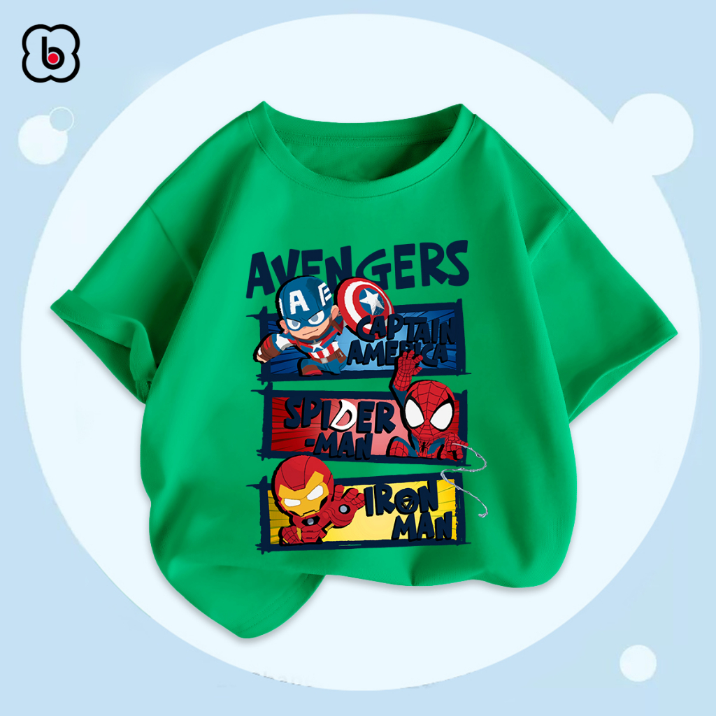 BST Áo MARVEL Áo thun cotton cho bé BabyloveGO BST áo siêu nhân bé trai phong cách US/UK