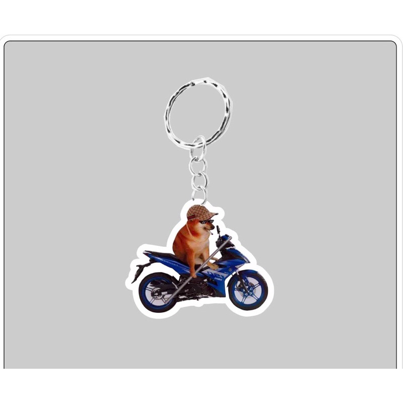 Móc khoá Cheems cưởi xe mẫu hot - móc khoá mica