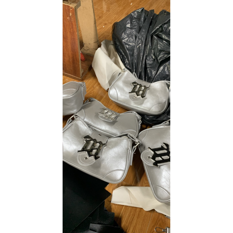 Túi đeo chéo ML kẹp nách sang chảnh da nhăn quai khuy siêu hót