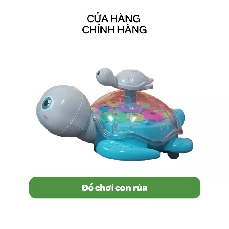 Đồ chơi chú rùa bánh răng phát sáng, phát nhạc màu ngẫu nhiên