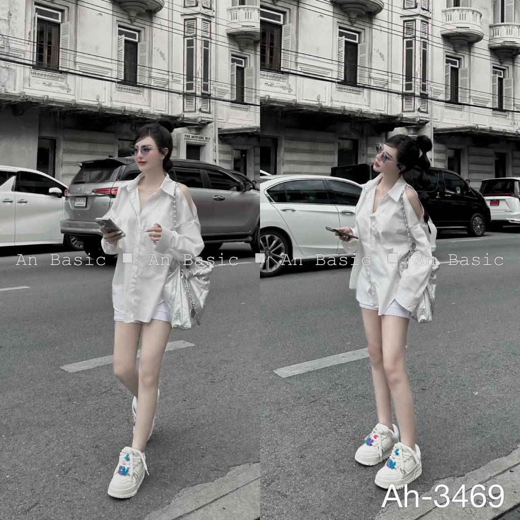 Áo sơ mi dài tay nữ khoét vai siêu xinh Maia Aokhoetvai3469 P6K3