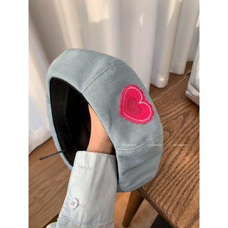 Mũ Beret DENIM Tag Trái Tim