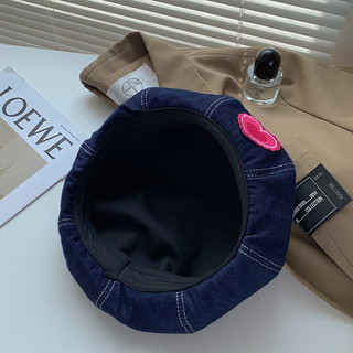 Mũ Beret DENIM Tag Trái Tim