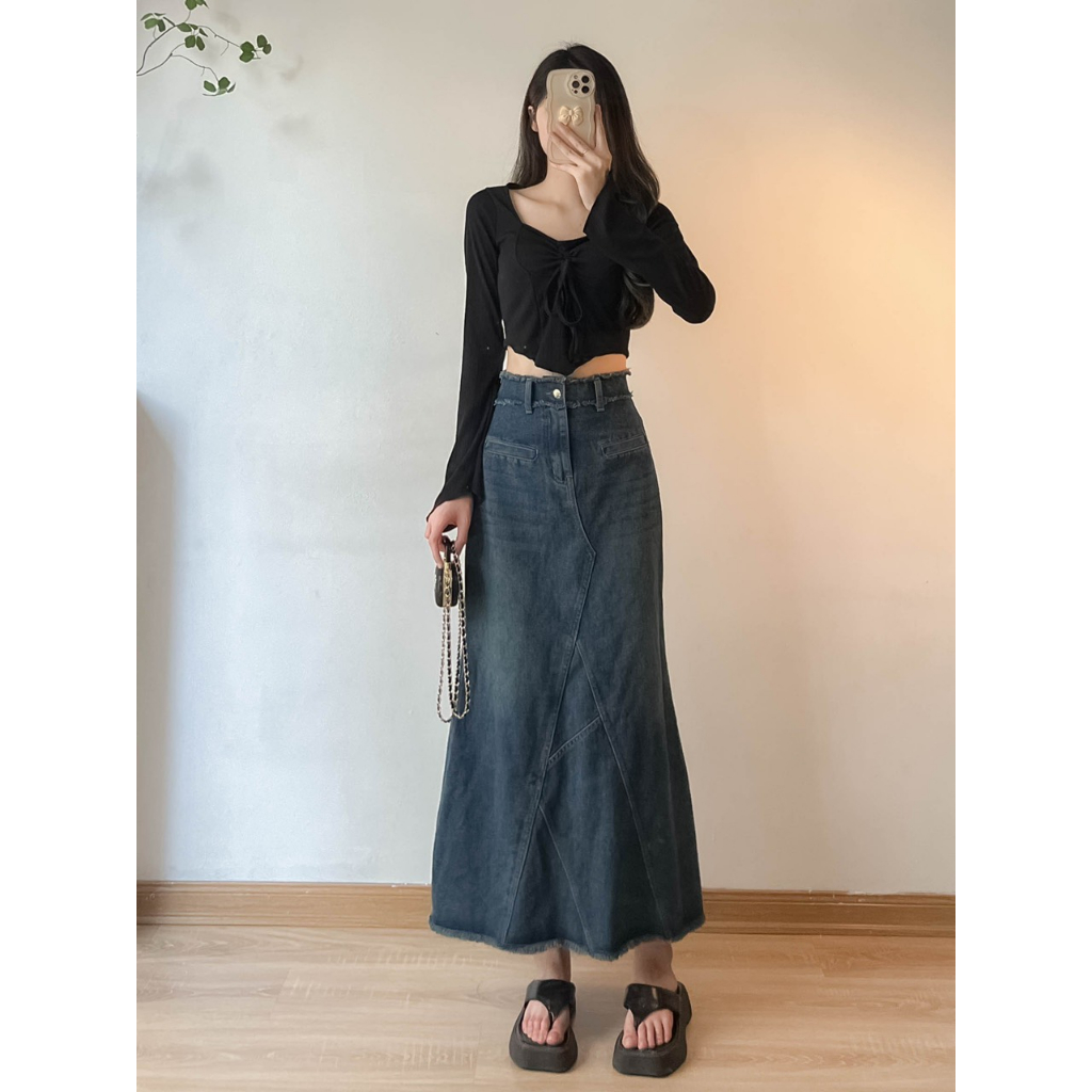 Áo dài tay chất tăm thái rút ngực vạt nhọn Aorutnguc0302 P6K11