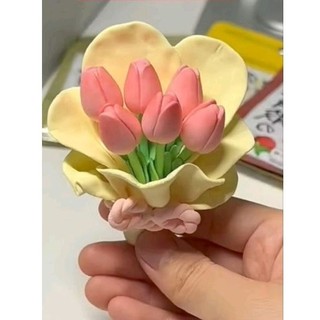 Bó hoa tulip bằng đất sét handmade nhiều kích thước