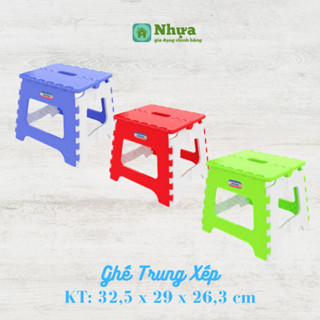  Ghế Nhựa Trung Xếp Duy Tân Gấp Gọn Kích Thước 32,5 x 29 x 26,3 cm 