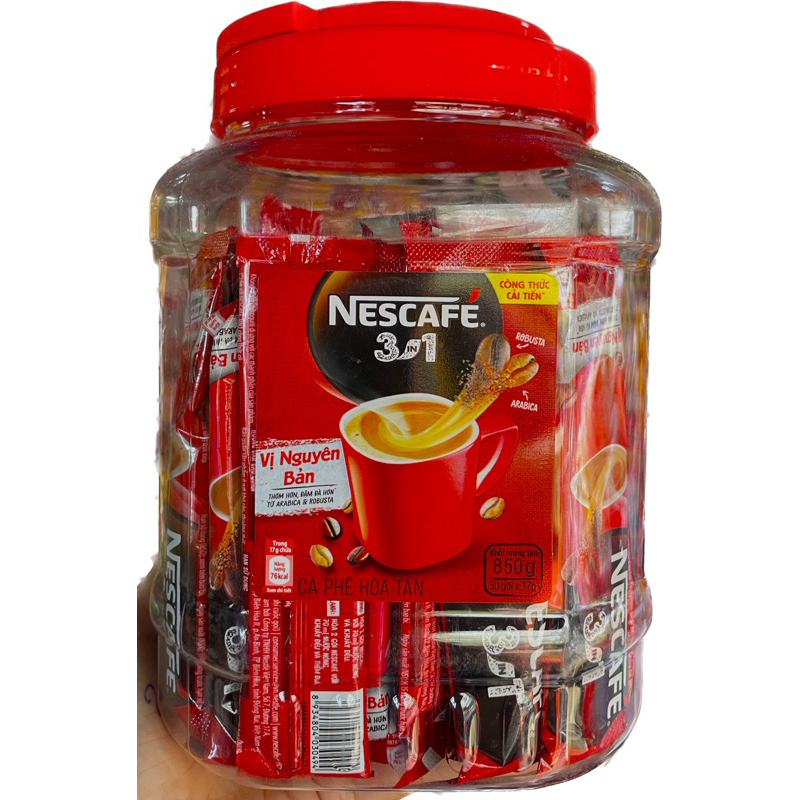 Nescafe 3 in1 hoà tan 850g 50GÓI Hủ Date Mới