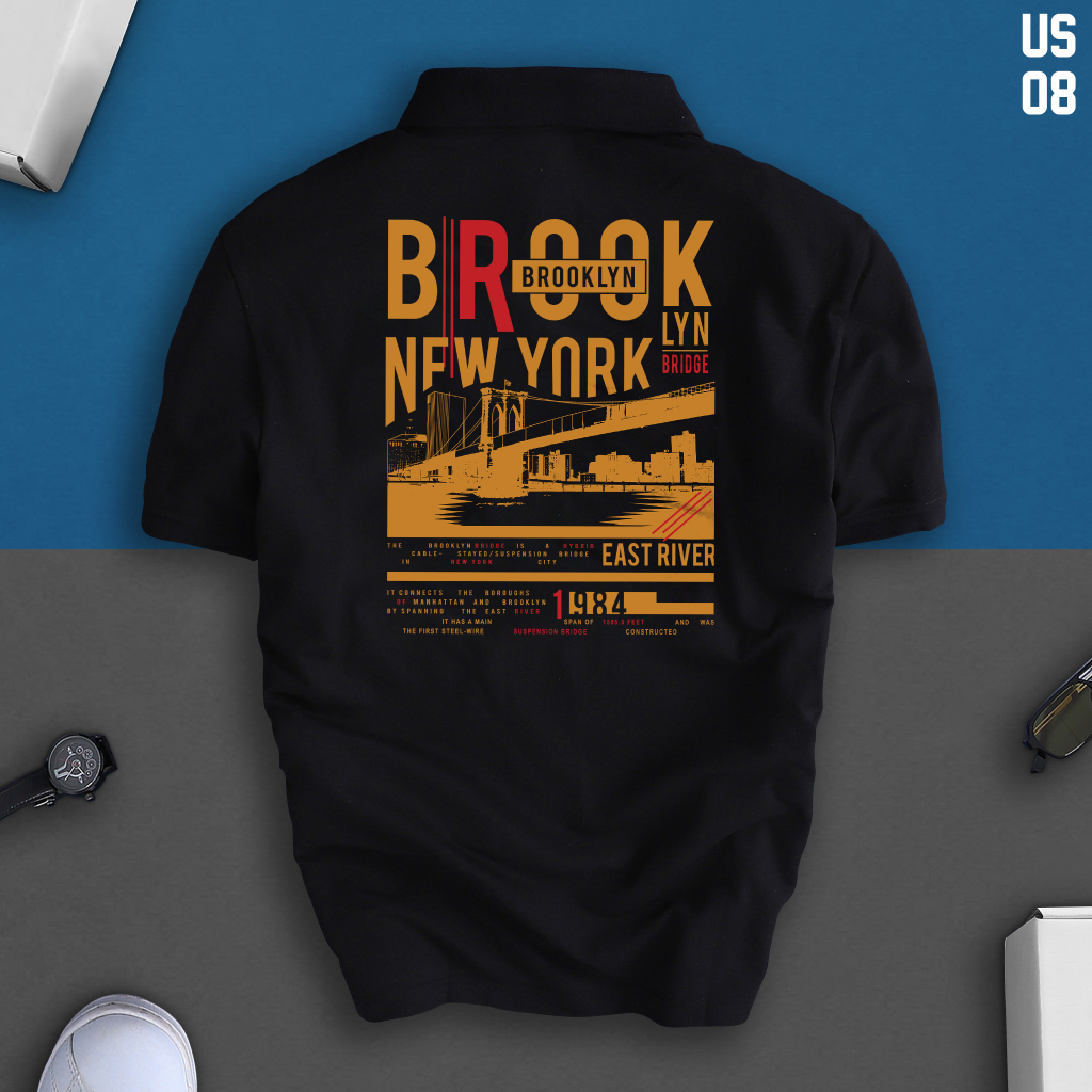 Áo Polo Nam NY BROOKLYN 1976 Chất CVC Cá Sấu Cao Cấp, Chuẩn Form Sang Trọng