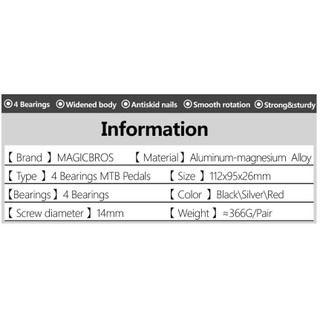 Pedal xe đạp MagicBros 4 bạc đạn M268